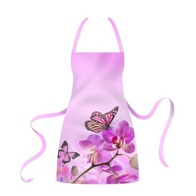Фартук Бабочки на розовой орхидеи