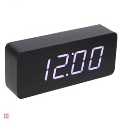 Электронные часы в деревянном корпусе VST-863-6, белые цифры