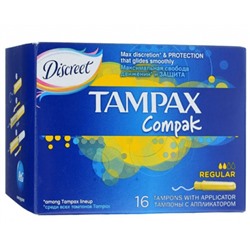 Распродажа Tampax тампоны compak regular с аппликатором 16 шт срок до 08.23