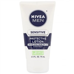 Nivea, Защитный лосьон для мужчин, для чувствительной кожи, SPF 15, 75 мл (2,5 жидк. унции)