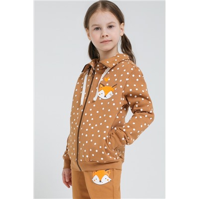Куртка для девочки Crockid К 301407 коричневый, зимний снег к1276