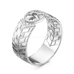 Кольцо мужское из серебра с фианитами родированное 925 пробы 310084р