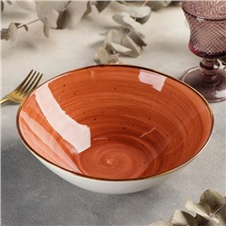 Салатник керамический «Сапфир», 1,3 л, 22×7,3 см, цвет оранжевый