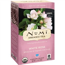 Numi Tea, Органический чай, белый чай, белая роза, 16 чайных пакетиков, 32 г (1,13 унции)