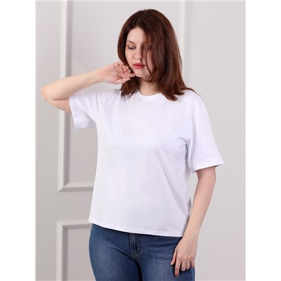 Белая базовая футболка женская больших размеров