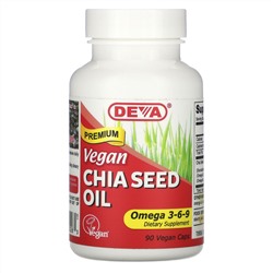 Deva, Premium Vegan Chia Seed Oil, 90 Vegan Caps
