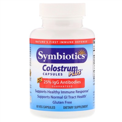 Symbiotics, Колострум Плюс, 60 капсул