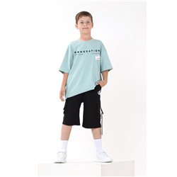 Фуфайка (футболка) для мальчика ЛЕОН-1 (Пыльно-голубой)
