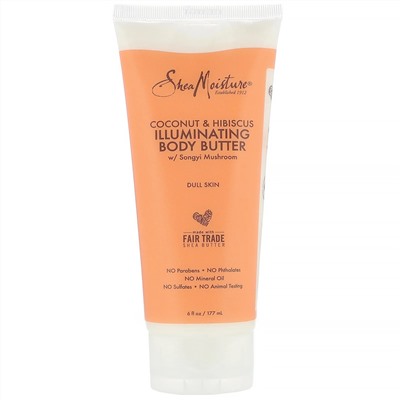 SheaMoisture, Illuminating Body Butter, Coconut & Hibiscus, 6 fl oz (177 ml)