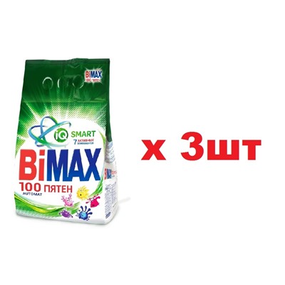 Bimax Стиральный порошок automat 3кг 100 Пятен 3шт