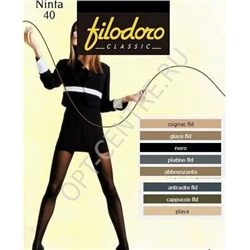 Ninfa 40 Filodoro Прозрачные шелковистые колготки с лайкрой, формованные, плотностью 40 ден, с широким комфортным поясом, плоским швом, ластовицей и укрепленным мыском