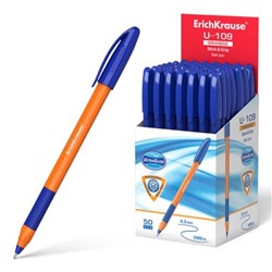 Ручка шариковая U-109 Orange Stick Grip Ultra Glide Technology синяя 1.0мм 47591 Erich Krause