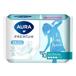 AURA Прокладки женские гигиенические Premium Normal 10 шт