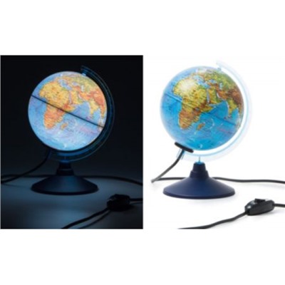 Глобус 15 см физический с подсветкой Классик Евро Ке011500199 Globen