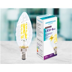 Светодиодная лампа Лампа Filament LED C35 6W E14 6400K (50W) 220-240V