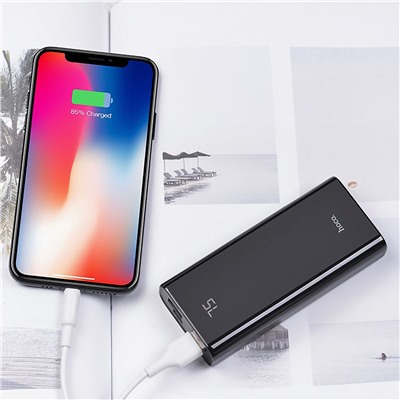 Внешний аккумулятор Hoco J45 (пов.уп) 10 000mAh Micro USB/USB Type-C/USB*2 (black)