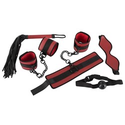Красно-черный набор из 5 предметов для БДСМ-игр