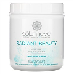 Solumeve, Radiant Beauty, пептиды гидролизованного коллагена, порошок с нейтральным вкусом, 460 г (16 унций, 1 фунт)