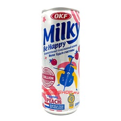 Напиток газированный безалкогольный Персик Милки Би Хэппи Milky Be Happy OKF, Корея, 250 мл