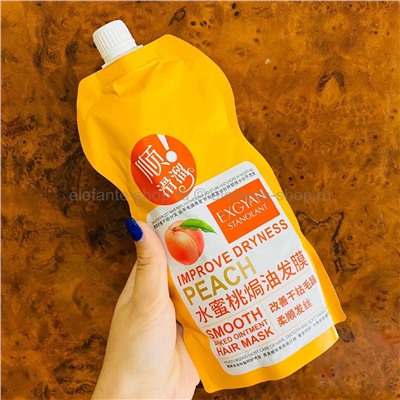 Маска для волос EXGYAN IMPROVE DRYNESS PEACH HAIR MASK, 500 ml (106)