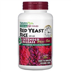 Nature's Plus, Herbal Actives, красный ферментированный рис, 600 мг, 120 мини-таблеток