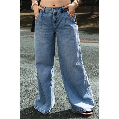 Light Blue Drop Waist Wide Leg Oversized Jeans