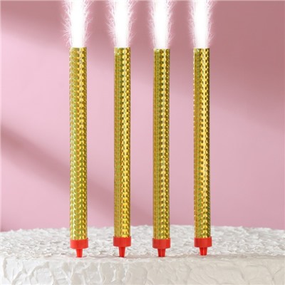 Свечи фонтаны для торта "Золотые искры", 18 см, 80 секунд, 4 шт
