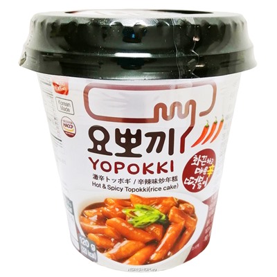 Токпокки с остро-пряным вкусом (стакан) Hot and Spicy Yopokki, Корея, 120 г. Срок до 30.03.2024. АкцияРаспродажа