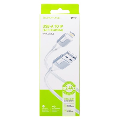 Кабель USB - Type-C Borofone BX101 Creator (повр. уп.)  100см 3A  (white)