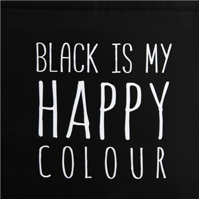 Сумка молодёжная на длинном ремне Black is my happy color, 20 х 15 х 3 см, отдел на молнии, цвет чёрный