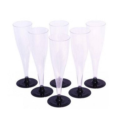 Фужеры для шампанского 180 мл. 6шт, прозрачные, пластик однораз CAMERIERA X-1538