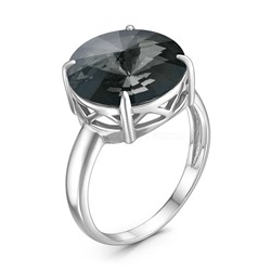 Кольцо из серебра с кристаллом премиум Австрия цв.Серебряная ночь родированное 925 пробы 0042к-001SINI