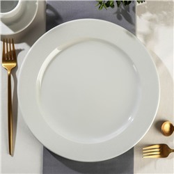 Тарелка фарфоровая плоская CORAL, d=27,5 см, цвет белый