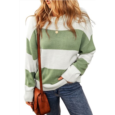 Colorblock Loose Sleeve Knit Sweater