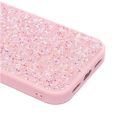 Чехол-накладка - PC071 POSH SHINE для "Apple iPhone 15" россыпь кристаллов (pink) (231604)