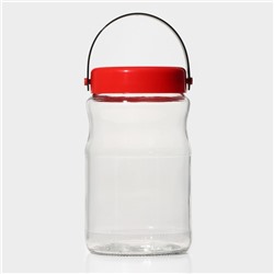 Банка стеклянная для сыпучих продуктов с пластиковой крышкой и ручкой «Macro», 1,7 л