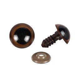 Глазки винтовые круглые полупрозрачные 12мм 20шт (коричневый) (О2)