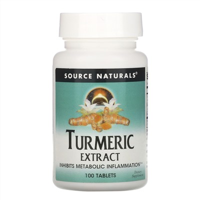 Source Naturals, экстракт куркумы, 100 таблеток