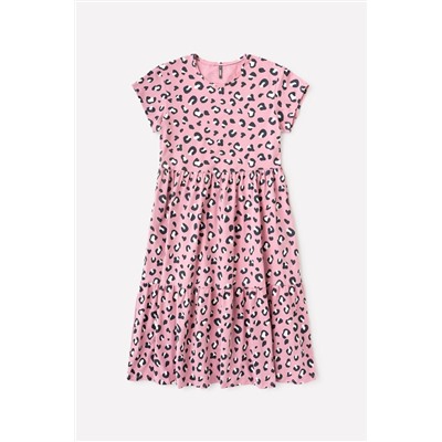 Платье для девочки КБ 5758 розовый зефир, леопард к74
