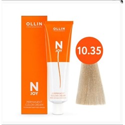 OLLIN "N-JOY" 10/35 – светлый блондин золотисто-махагоновый,перманентная крем-краска для волос 100мл