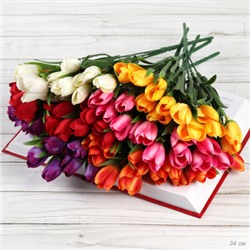 Цветок искусственный Букет тюльпанов 34 см 6 веток / NT596 /уп 1200/
