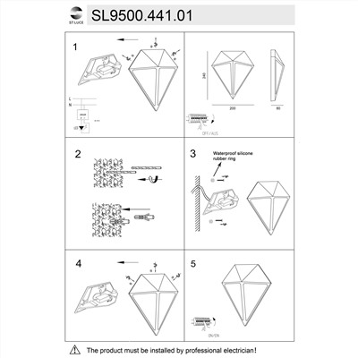 SL9500.441.01 Светильник уличный настенный ST-Luce Черный/Белый,Черный LED 1*12W 4000K