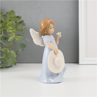 Сувенир керамика "Девочка-ангел в цветном платье с шляпкой" МИКС 14х8,5х6,5 см