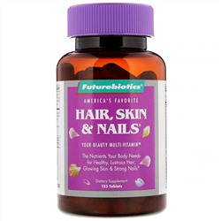 FutureBiotics, Hair, Skin & Nails, средство для поддержания здоровья волос, кожи и ногтей, 135 таблеток