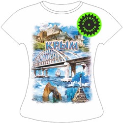 Женская футболка Мост коллаж 945