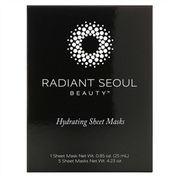 Radiant Seoul, увлажняющая тканевая маска, 5 шт. по 25 мл (0,85 унции)