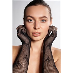 Перчатки вечерние черные сетчатые эластичные длинные женские перчатки "Неаполитанские истории" LE CABARET #838211
