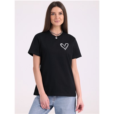 футболка 1ЖДФК4217006; черный / Двойное сердечко