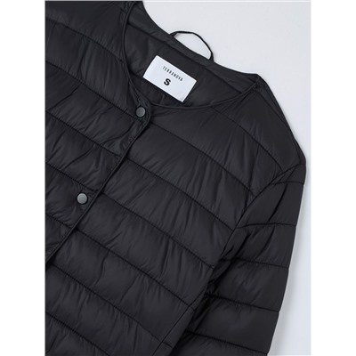 Легкая стеганая куртка на кнопках, «100 грамм» Черный