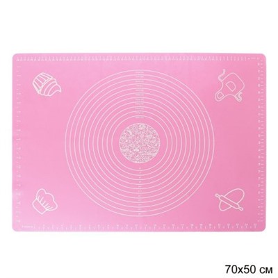 Силиконовый коврик 50х70 см / WB-320-C /уп 100/ розовый 0,292